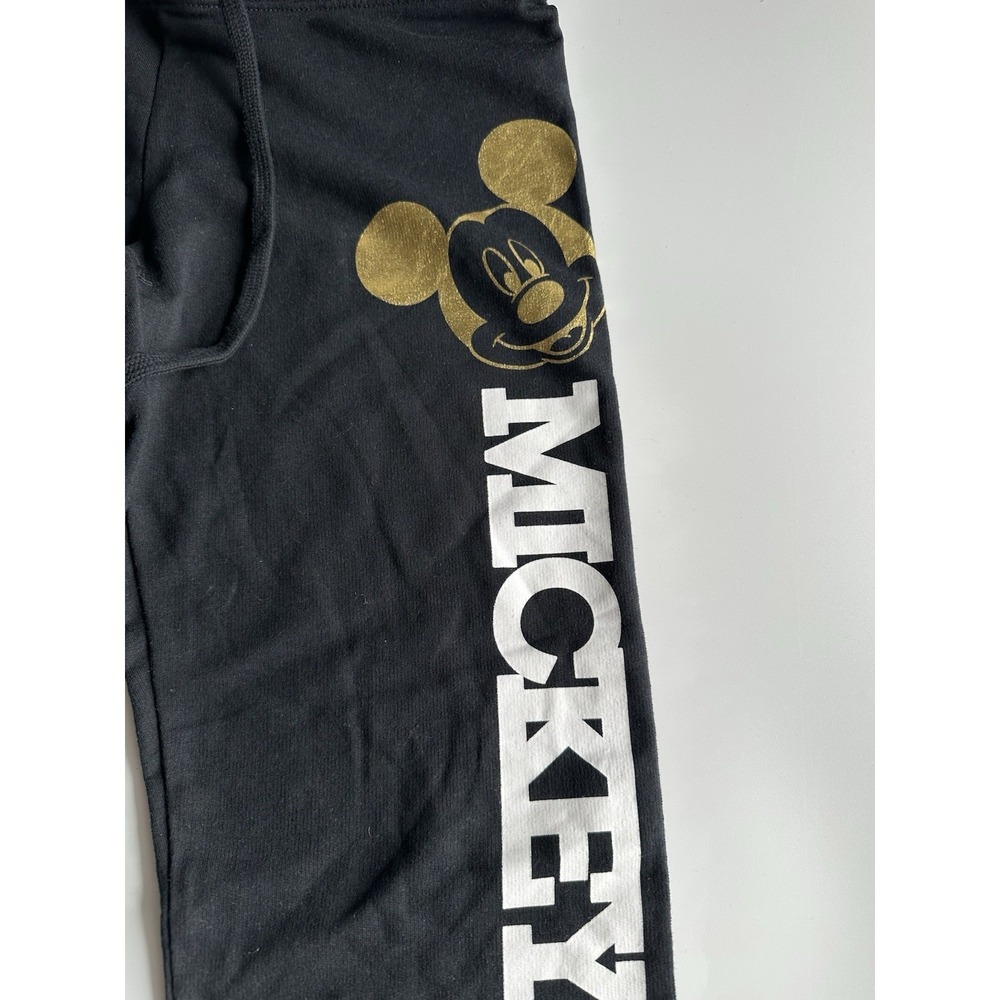 Junior DisneyMinnie Mouse Sweatpants Joggers Black And Gold Mickey M 7/9 - Picture 2 of 8